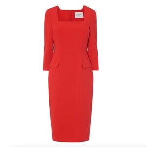 NWT LK Bennett Ivor Fitted Shift Dress Red US 6